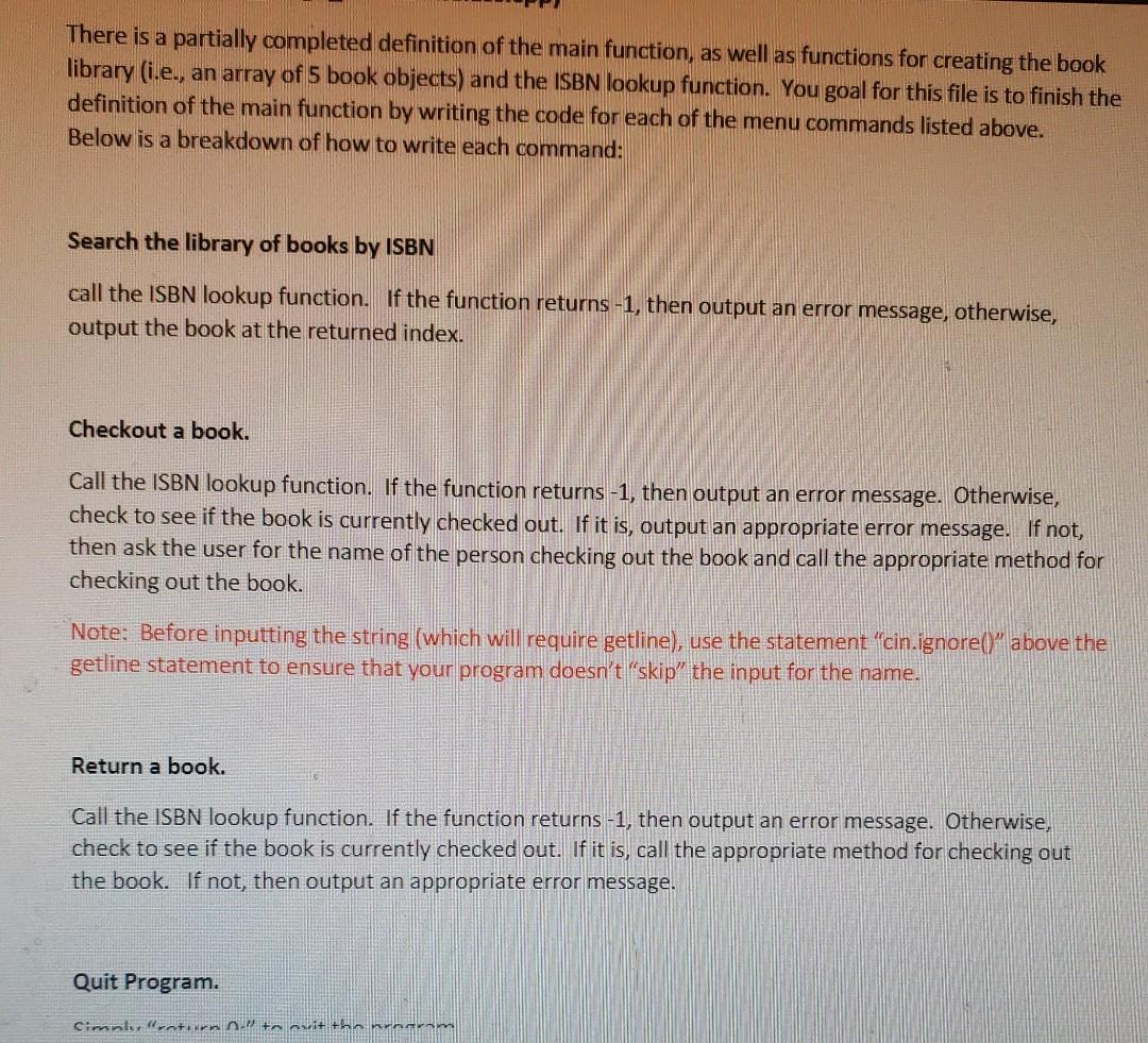4. quit program source code: To implement this program, we are going