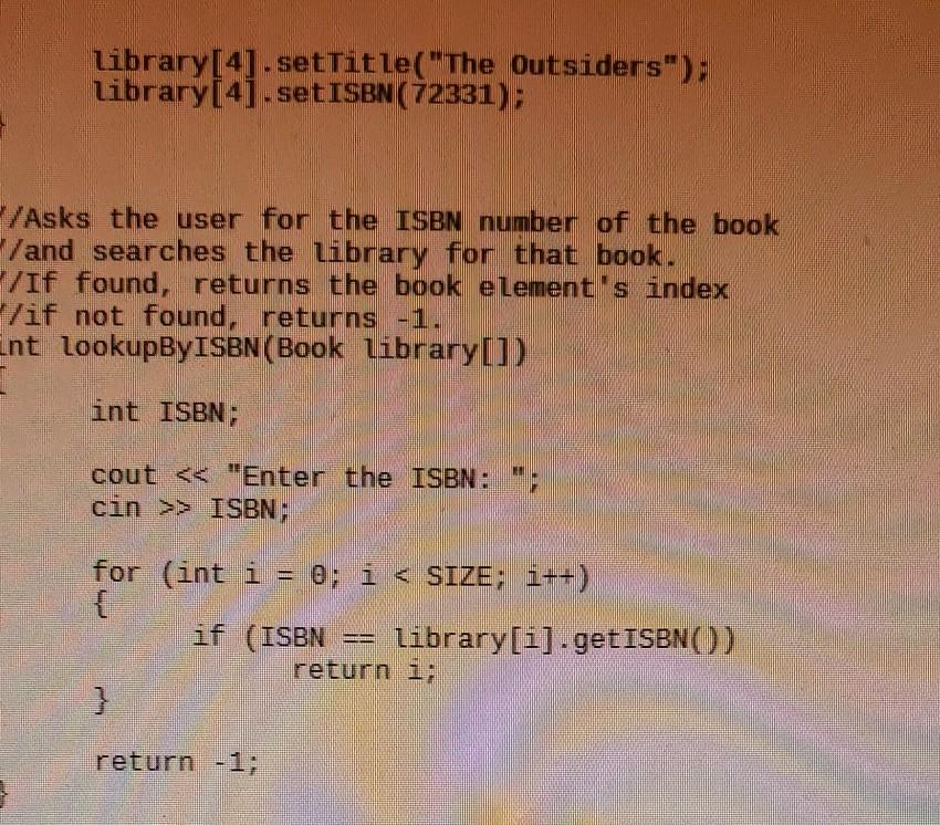 objects that store the required information for a given book. Below is
