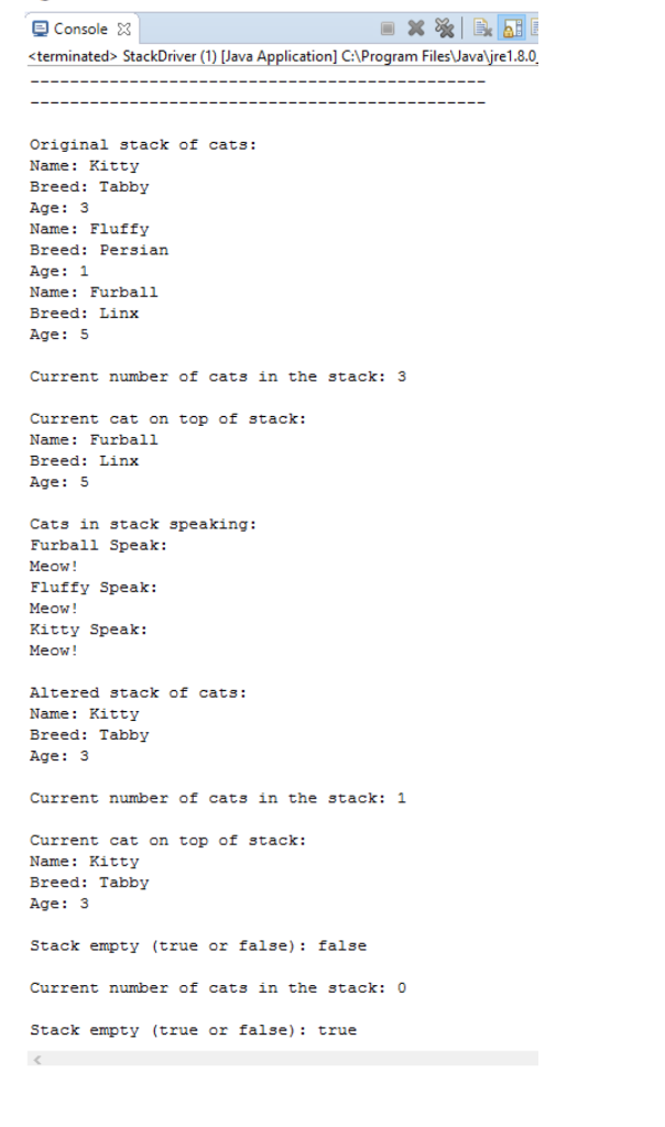 Using Data Structures 4th edition. "Complete the implementation of the ArrayStack class