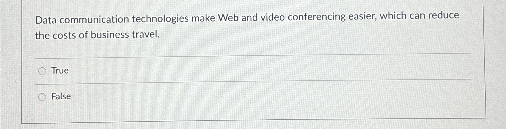  Data communication technologies make Web and video conferencing easier, which can