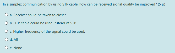  In a simplex communication by using STP cable, how can be
