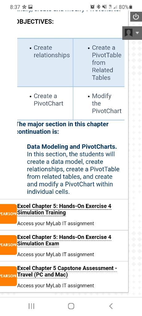  8:37 * N. 80% i ... OBJECTIVES: Create relationships Create a