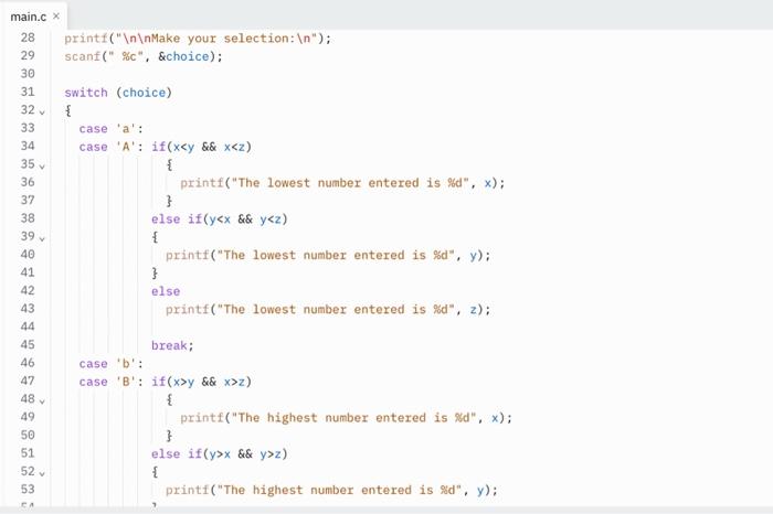 my code Q X make -S ./main Please, enter your three intergers: