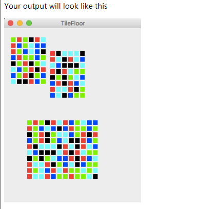 it) 2. JFrame.java (provided) 3.TileFloorViewer.java (provided) Complete the following file: 1.TileFloor.java import