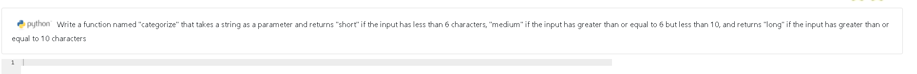  python Write a function named "categorize" that takes a string as