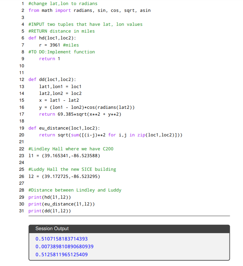 d(Pl,P2) in a 2D plane is straightforward When calculating the distance on