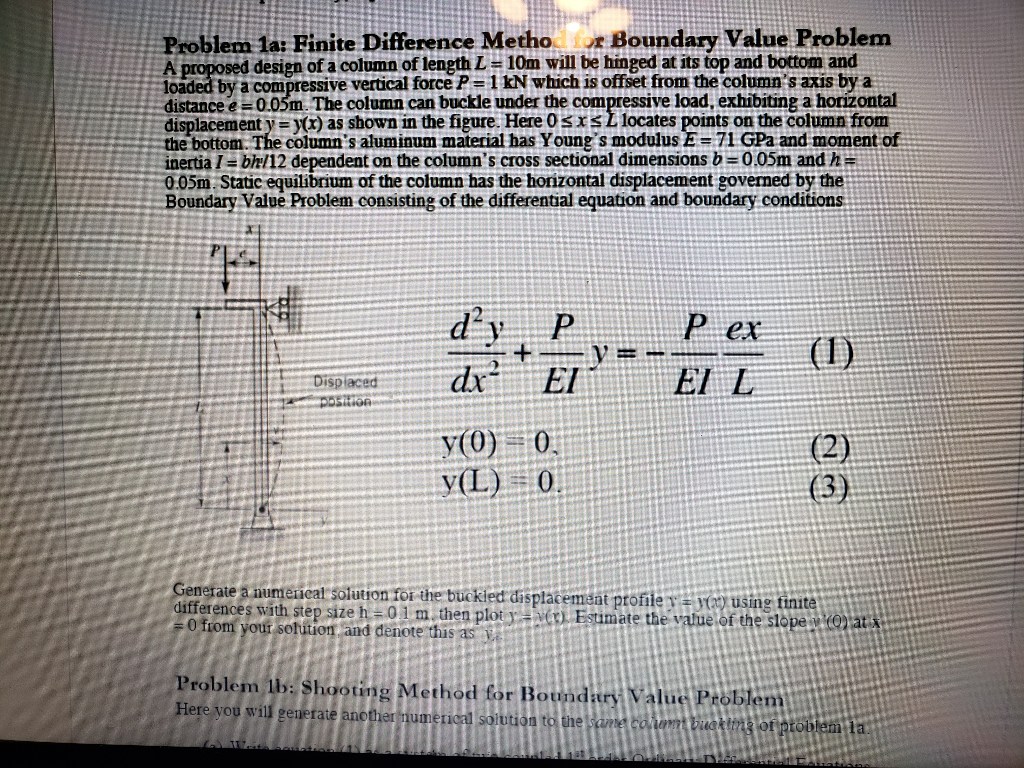 PLEASE USE MATLABProblem 1a: Finite Difference Method for Boundary Value Problem A