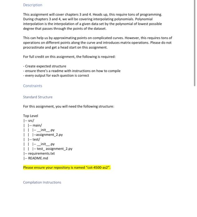  Description This assignment will cover chapters 3 and 4 . Heads