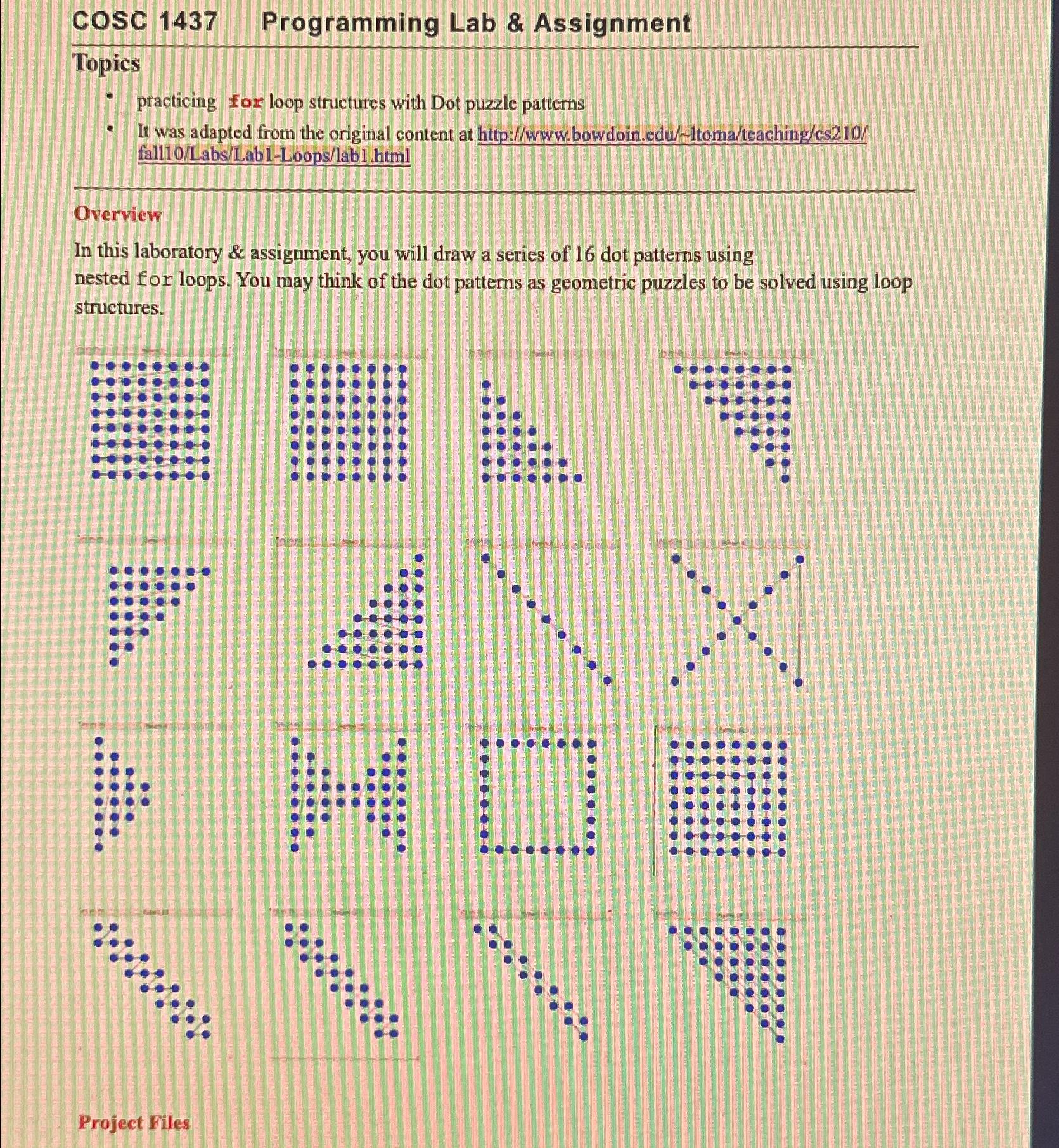  COSC 1437 Programming Lab & Assignment Topics practicing for loop structures