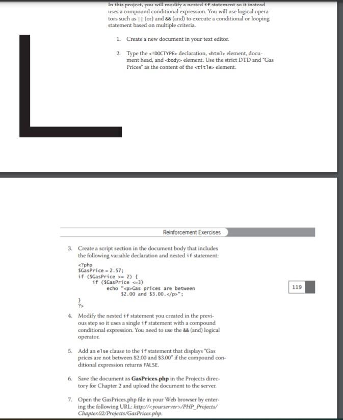 please answer all In this project, you will modify a nested if