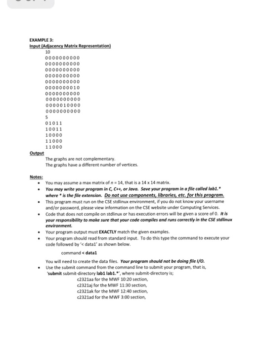and, if so, outputs a message that the graphs are complements then