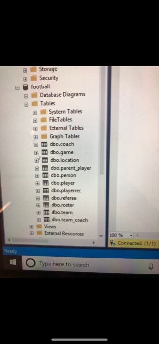 Football database, create a query that will show the team name and