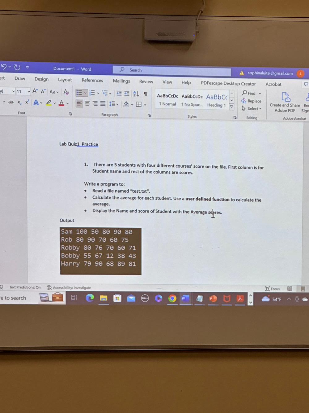 I need this answer in C++ please 1. There are 5 students