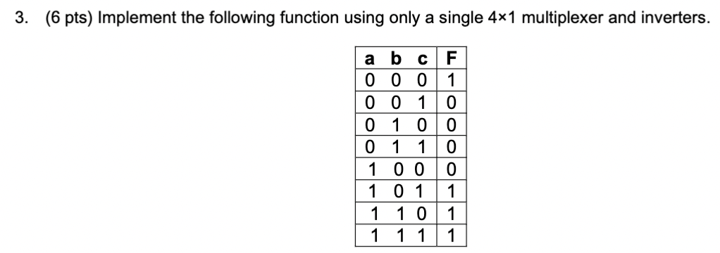  3. (6 pts) Implement the following function using only a single