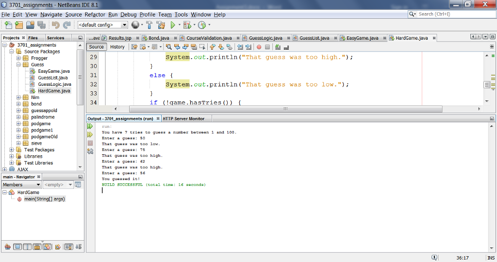 constructors and methods). You will be implementing: A couple of simple guessing