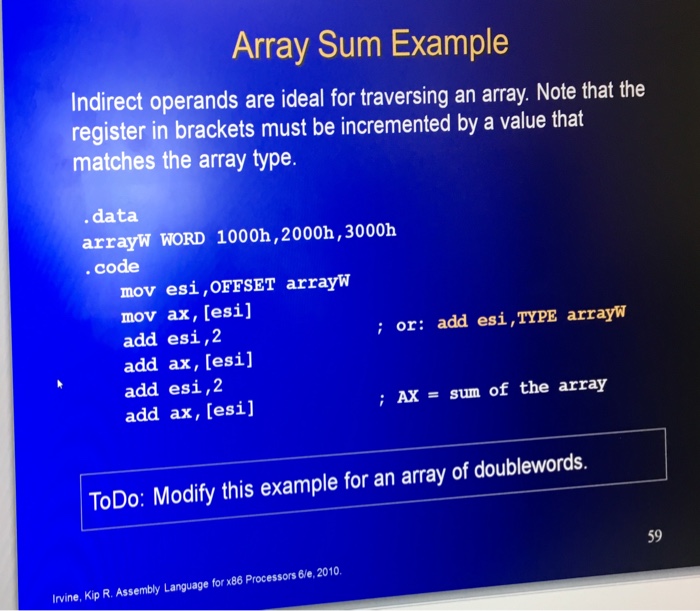  Using the Array Sum example below. How do I Modify this