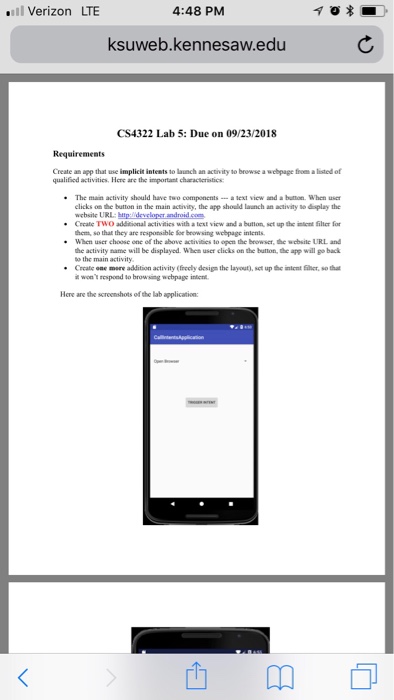Edit: The Instructions say: Create an app that use implicit intents to