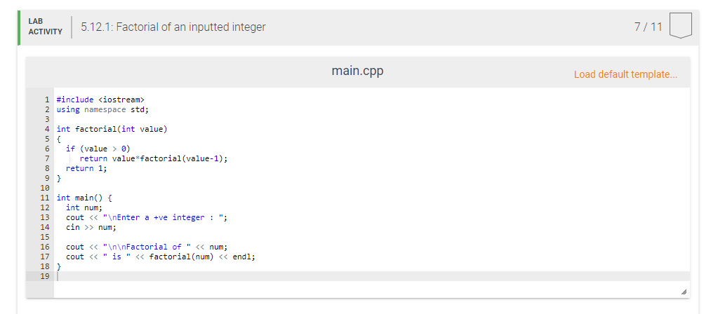the factorial of an integer that was inputted from keyboard. The printing
