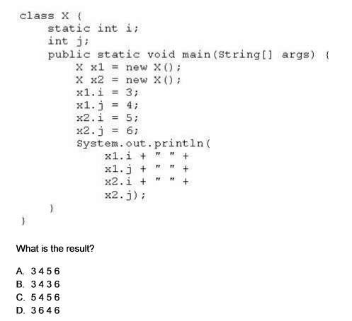 class X ( static int i; int i public static void