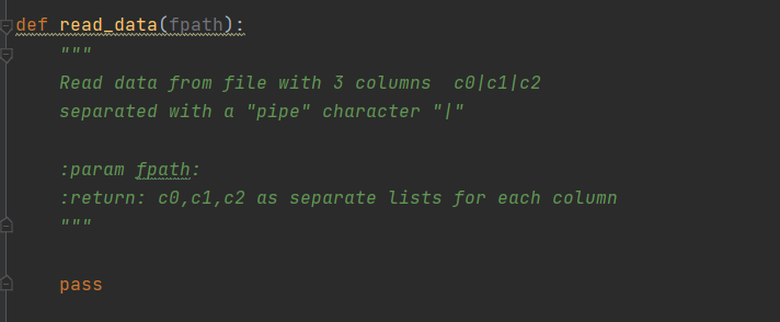  def read_data(fpath); Read data from file with 3 columns CO|c1|c2 separated