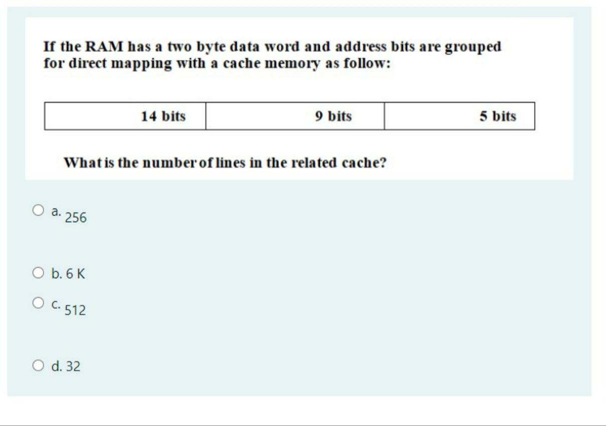 2-way set associative cache with a total capacity of 8 kByte. Each