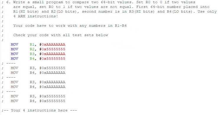 In ARM assembly please.