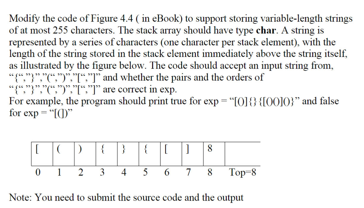  Modify the code of Figure 4.4(in eBook) to support storing variable-length