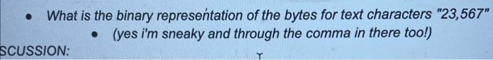  - What is the binary representation of the bytes for text