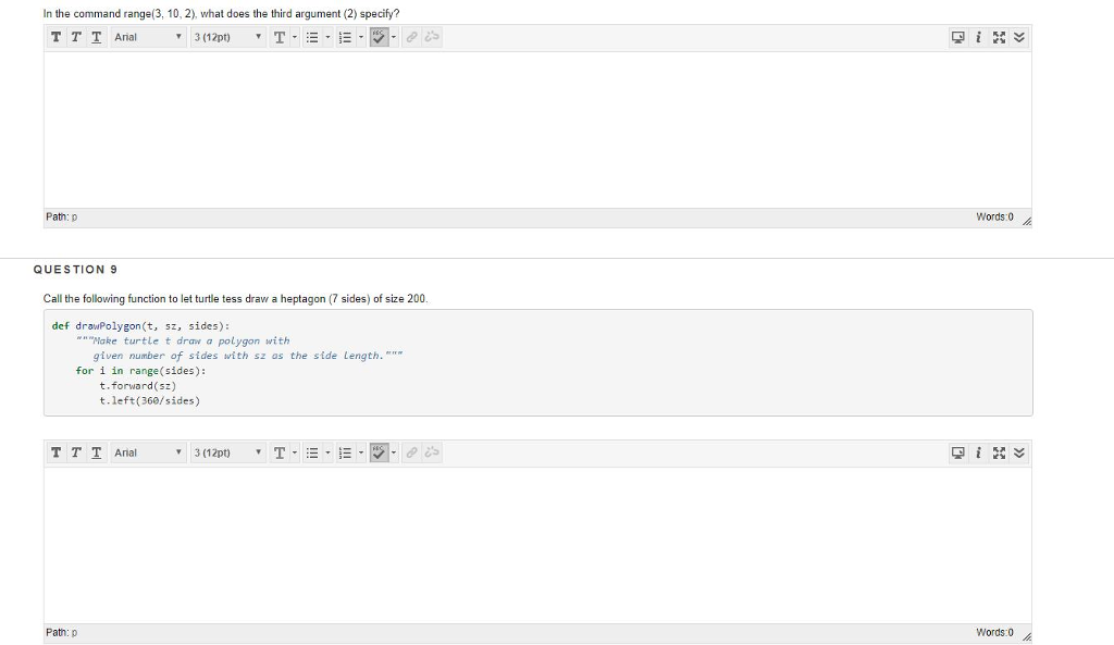  In the command range(3, 10, 2), what does the third argument