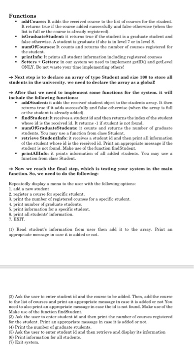 Unit a ) The system offers a number of tasks such as: