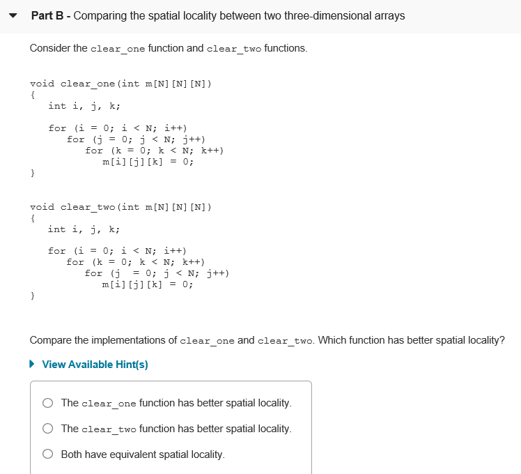 locality has a memory acoess pattern that reterences locatons near each other