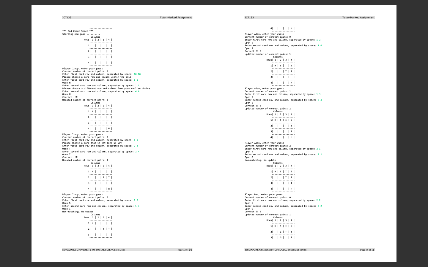 Tutor-Marked Assignment Allow the player to choose a game level. If the