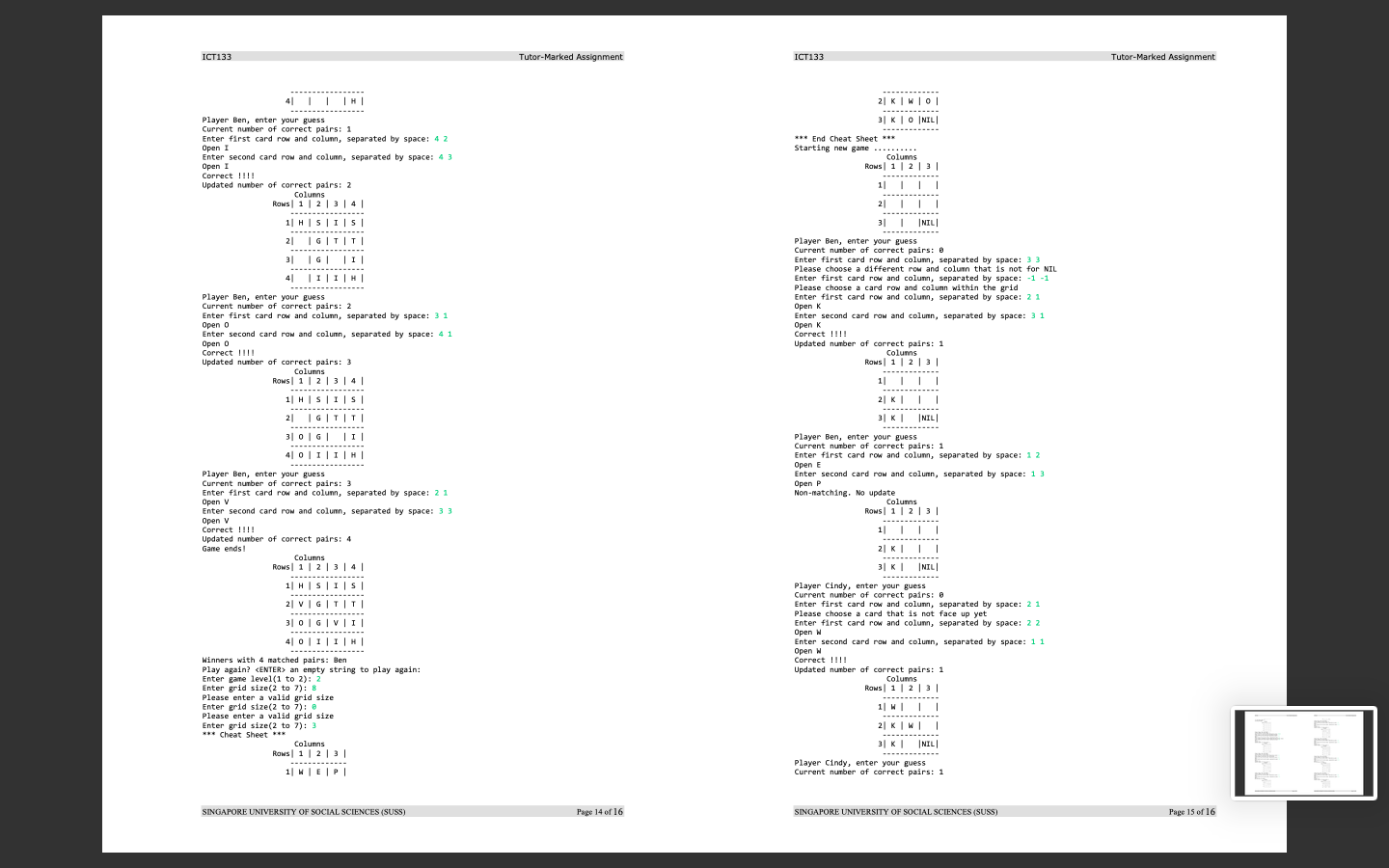 input is invalid, allow data entry to be repeated. The valid game