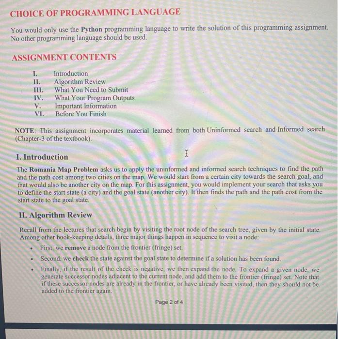  CHOICE OF PROGRAMMING LANGUAGE You would only use the Python programming
