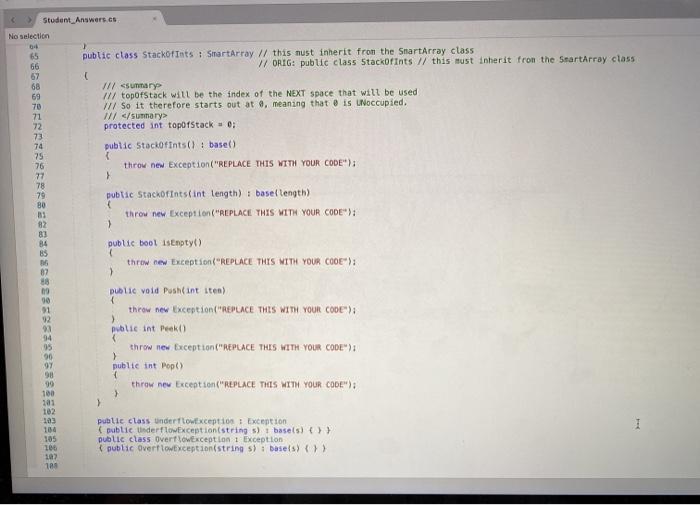  this is c# code Student Answers.cs No selection 0 65 public