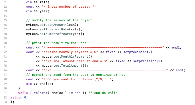 negative numbers), and further format the output the user sees (make it