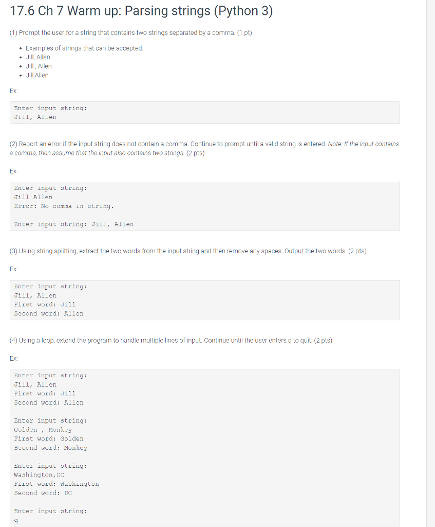  17.6 Ch 7 Warm up: Parsing strings (Python 3) (1) Prompt