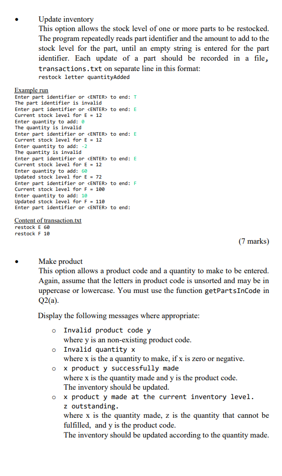 thank you Question 2 A factory makes products using parts that are