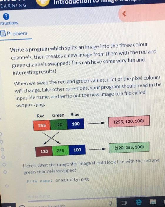 Introduction taS EARNING structions Problem Write a program which spilts an