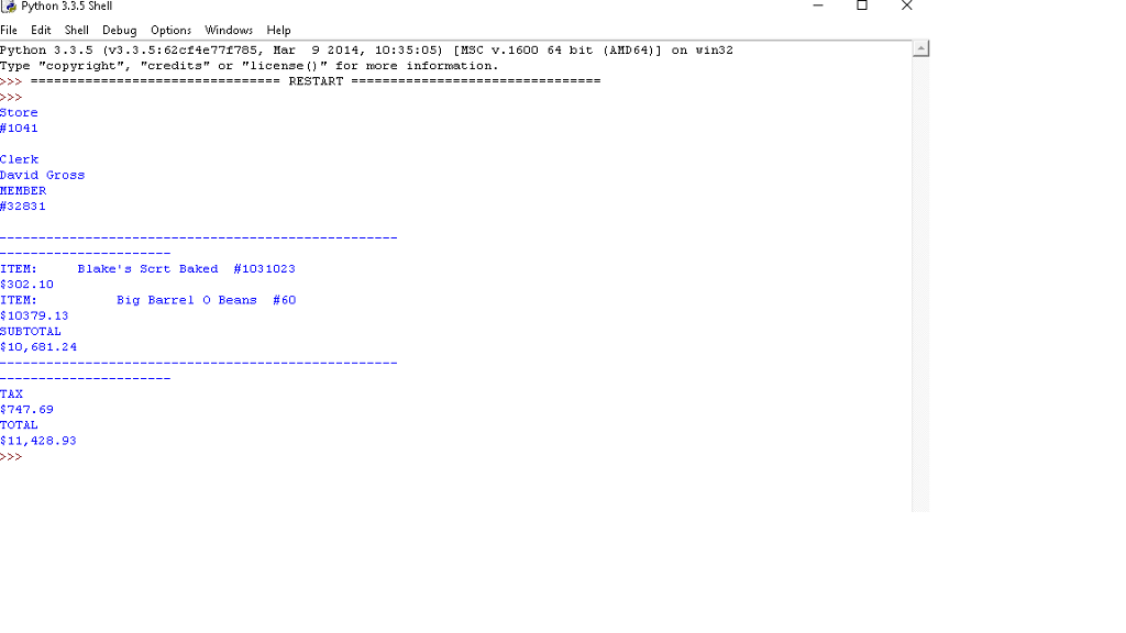 change python code so it output the results similar to the last