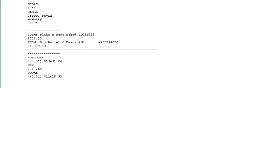 picture my code def main(): file = open("bad_receipt.txt", "r") lines = file.readlines()