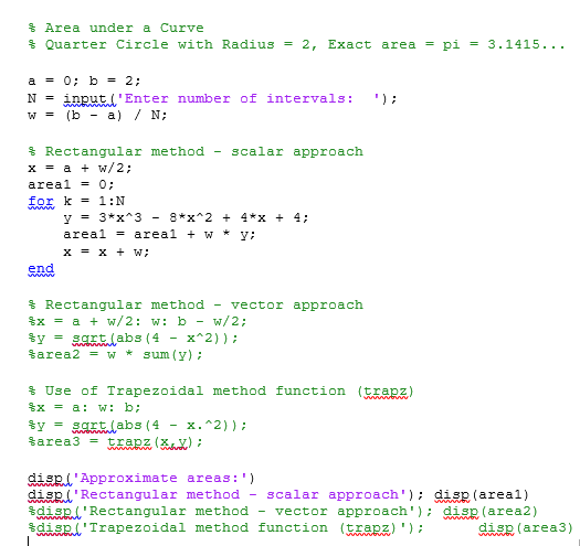 (a) Modify the MATLAB Numerical Integration program on Page 2 of the