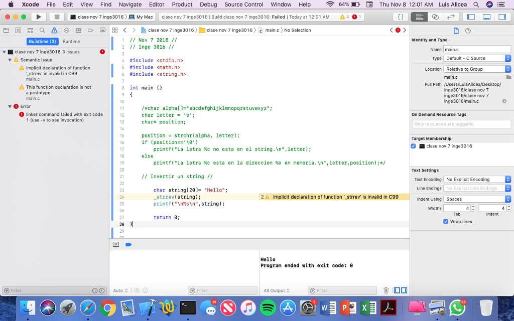  Xcode File Edit View Find Navigate Editor Product Debug Source Control