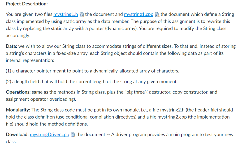  mystring1.h: //File: mystring1.h // ================ // Interface file for user-defined String