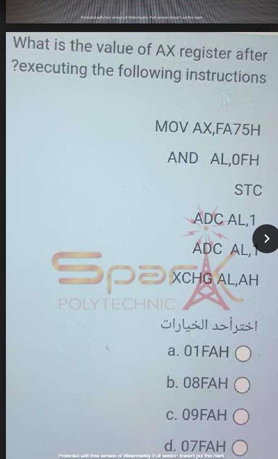 the screen after :executing the following code "STR DB "CDEFGH", ODH, "AB