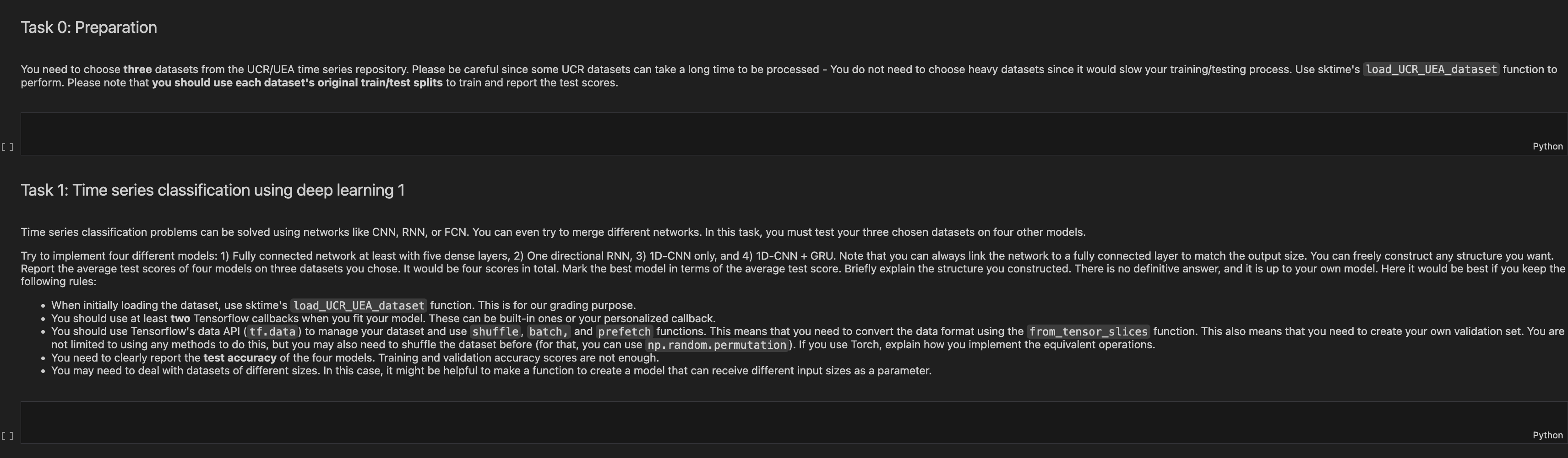  Task 0: Preparation perform. Please note that you should use each