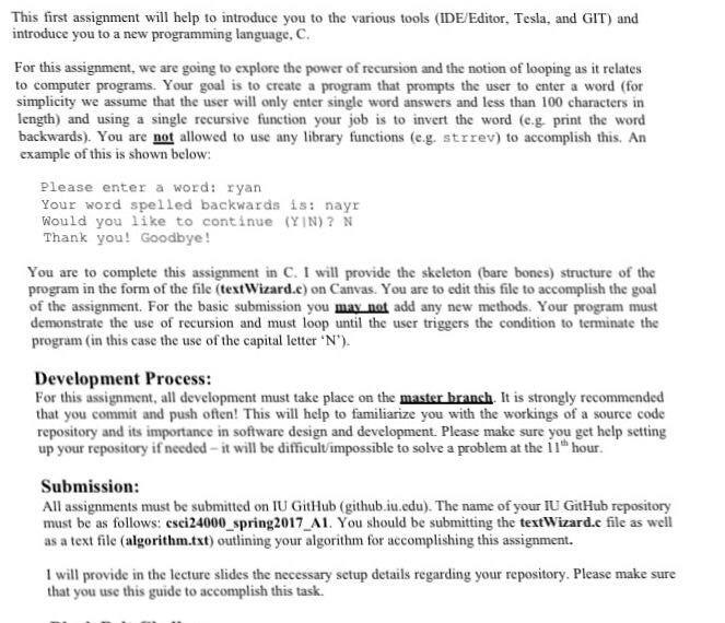  This first assignment will help to introduce you to the various