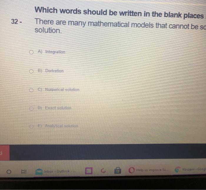 method and withou explanation which words should be written in the blank