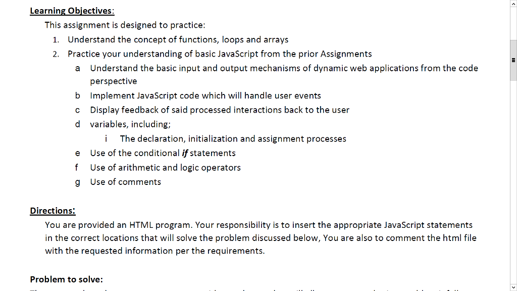  Learning Objectives: This assignment is designed to practice: Understand the concept