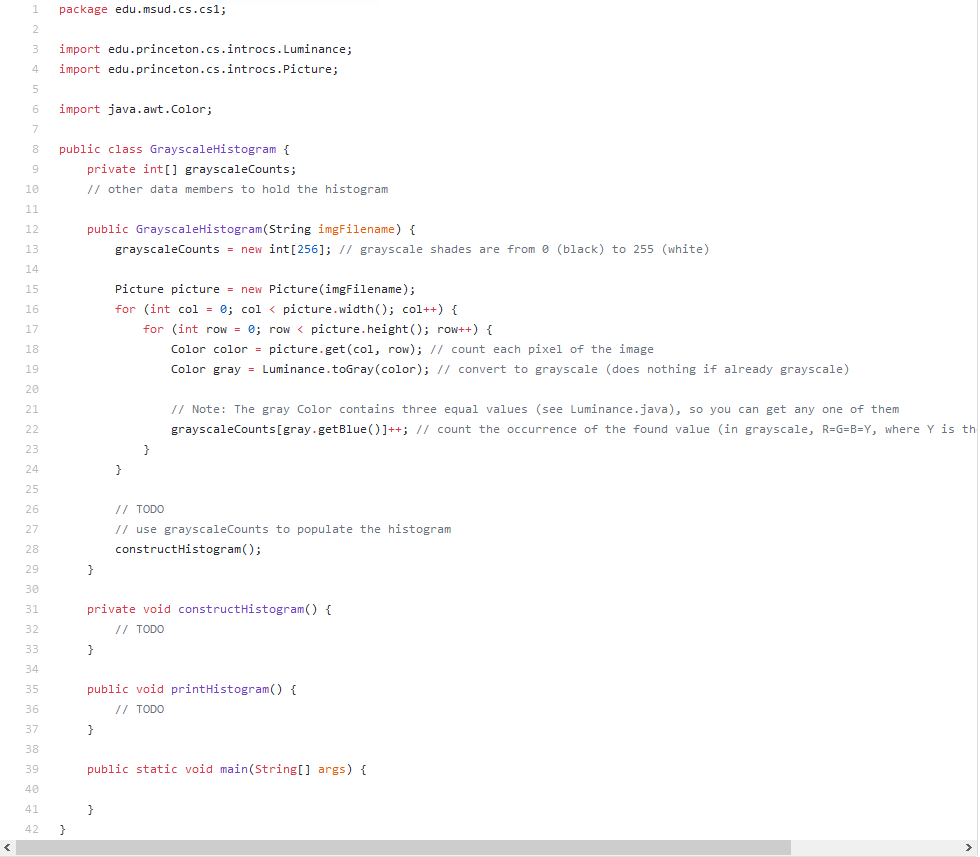 grayscale image file as a command line argument and uses StdDraw to